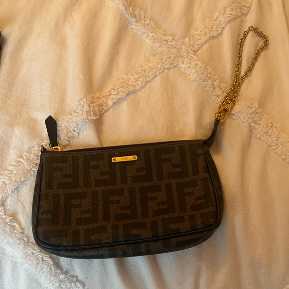 Authentic Fendi Chain Pochette Zucca Coated Canvas - Picture 12 of 12